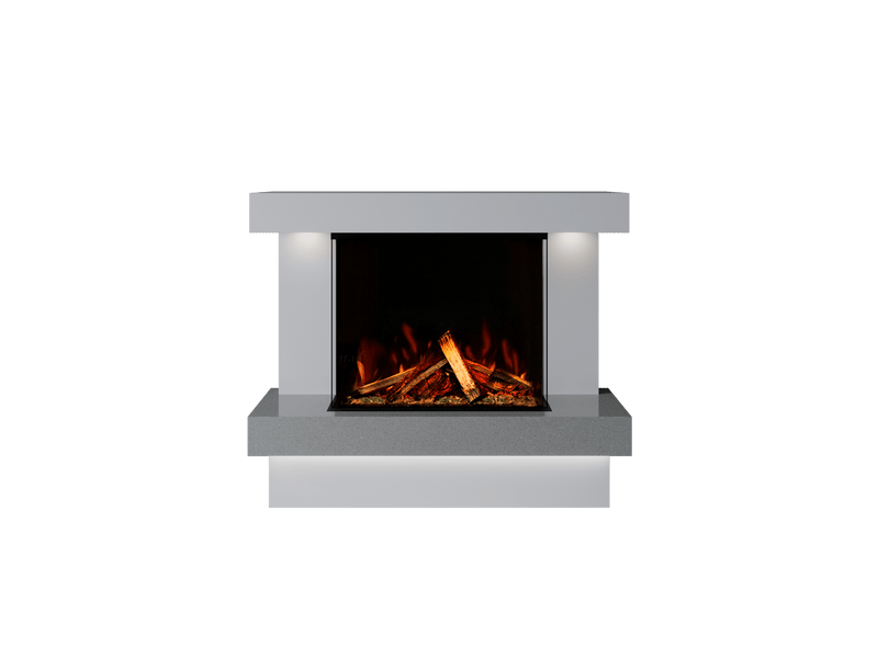 Bespoke Fireplaces Polar White & Grey Sparkle Quartz Verona Marble Suite 700 3DP