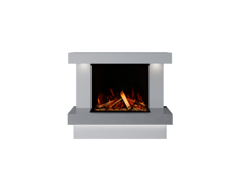 Bespoke Fireplaces Polar White & Italian Grey Verona Marble Suite 700 3DP