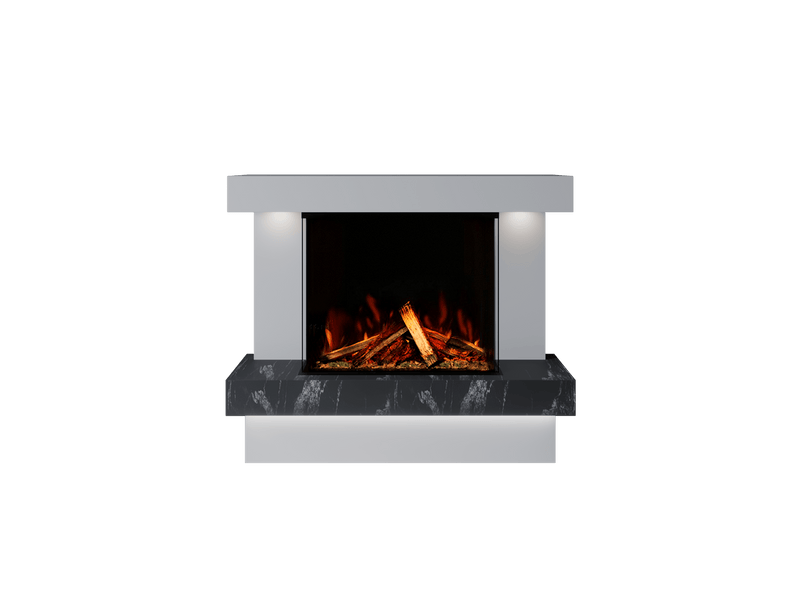 Bespoke Fireplaces Polar White & Titanium Galaxy Verona Marble Suite 700 3DP
