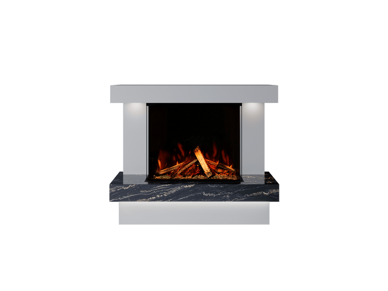 Bespoke Fireplaces Polar White & Titanium Gold Verona Marble Suite 700 3DP
