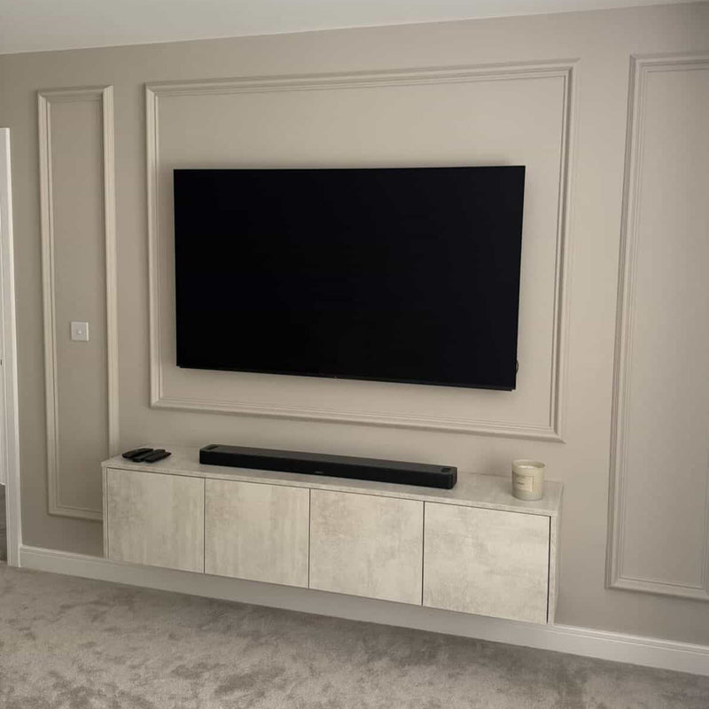 Pre-assembled Floating Wall Unit with 4 Cupboards - 1.8m Width