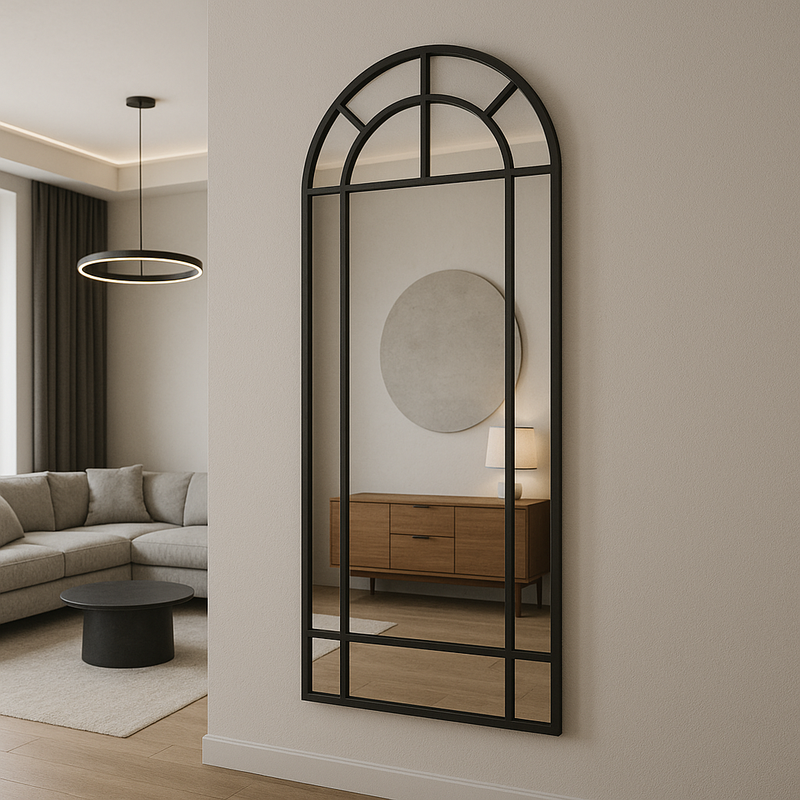 Arched Window Iron Mirror
