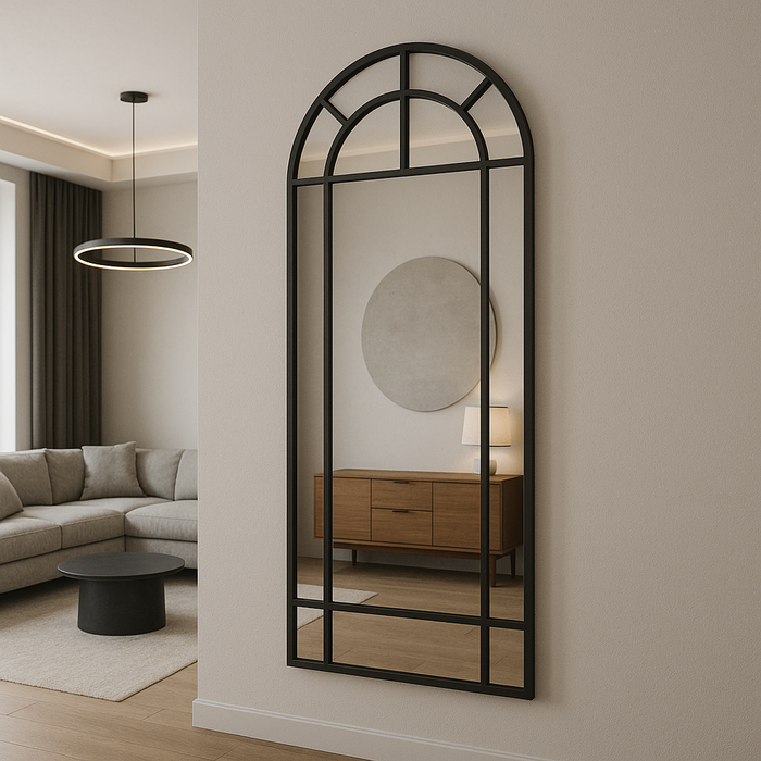 Arched Window Iron Mirror