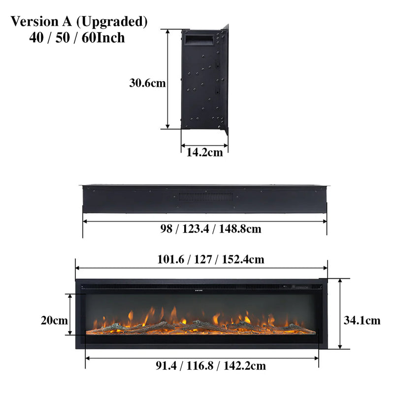 SmallBee 60" Media Wall Electric Fireplace