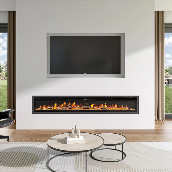 70" Media Wall Electric Fireplace