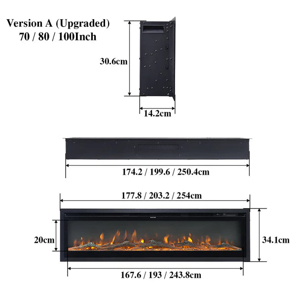 SmallBee 70" Media Wall Electric Fireplace