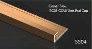 Bamboo Charcoal Rose gold Corner Trim - 5mm End Cap Profile