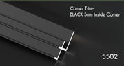 Bamboo Charcoal Black Inside Corner Trim - 5mm Profile
