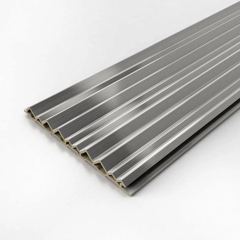 Bamboo Charcoal Metal Series- 704 Grey Steel Milan Fluted Panels