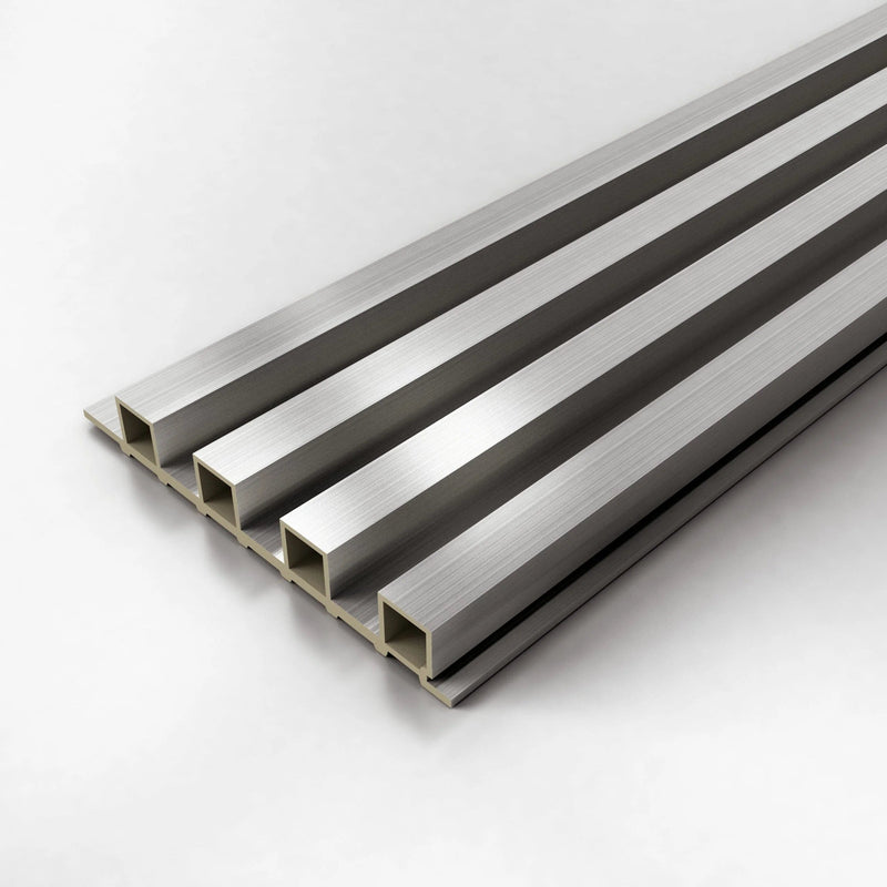 Bamboo Charcoal Metal Series- 704 Grey Steel New York Fluted Sample Panels