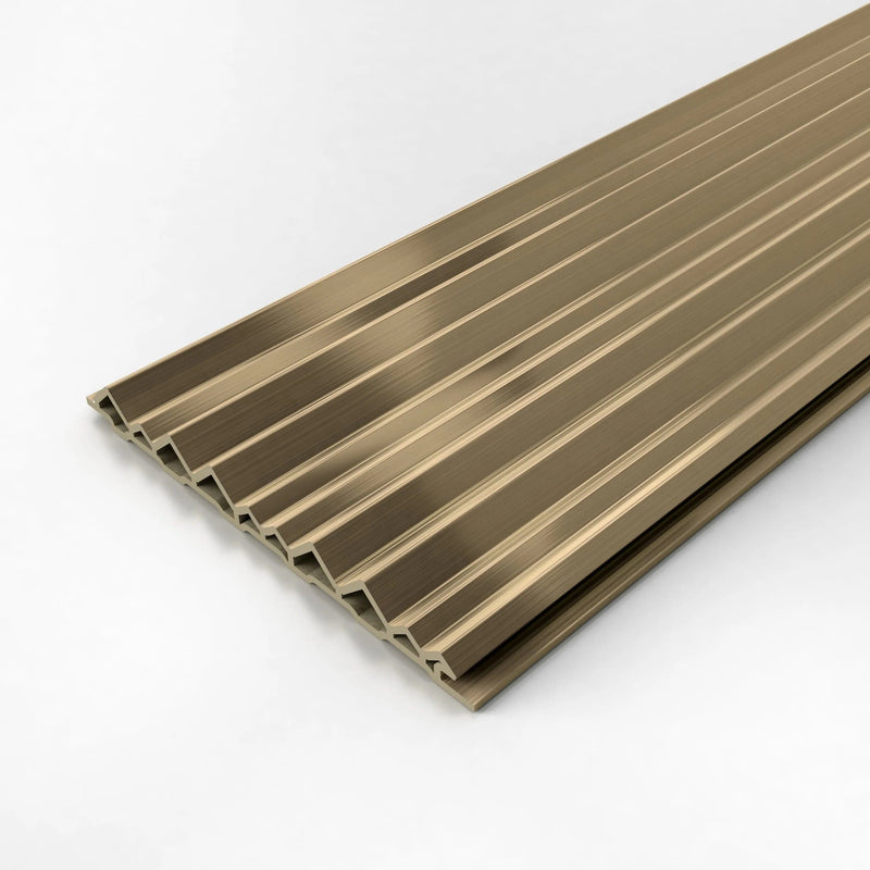Bamboo Charcoal Metal Series- 705 Brushed Gold Pro Milan Fluted Panels