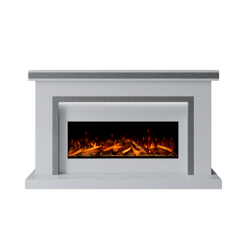 Bespoke Fireplaces Polar White & Grey Sparkle Quartz Aria Marble Suite 1000 S