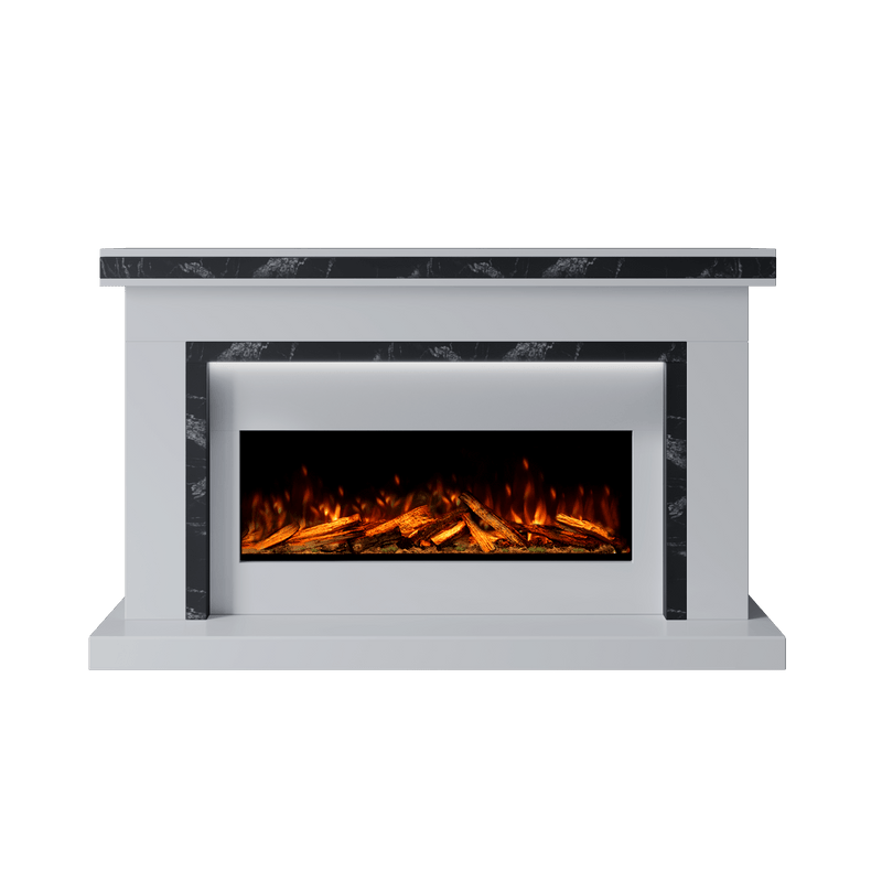 Bespoke Fireplaces Polar White & Titanium Galaxy Aria Marble Suite 1000 S