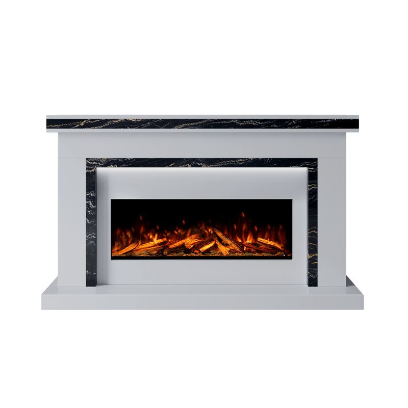 Bespoke Fireplaces Polar White & Titanium Gold Aria Marble Suite 1000 S