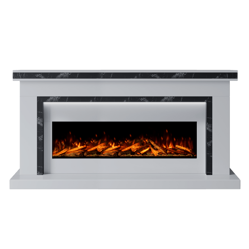 Bespoke Fireplaces Polar White & Titanium Galaxy Aria Marble Suite 1300 S