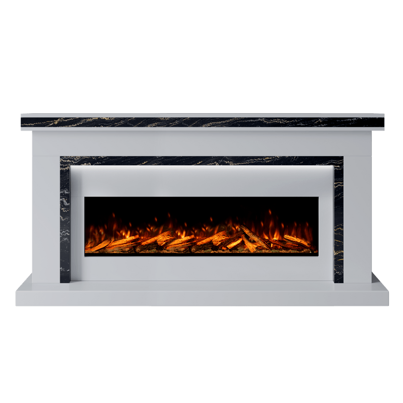 Bespoke Fireplaces Polar White & Titanium Gold Aria Marble Suite 1300 S