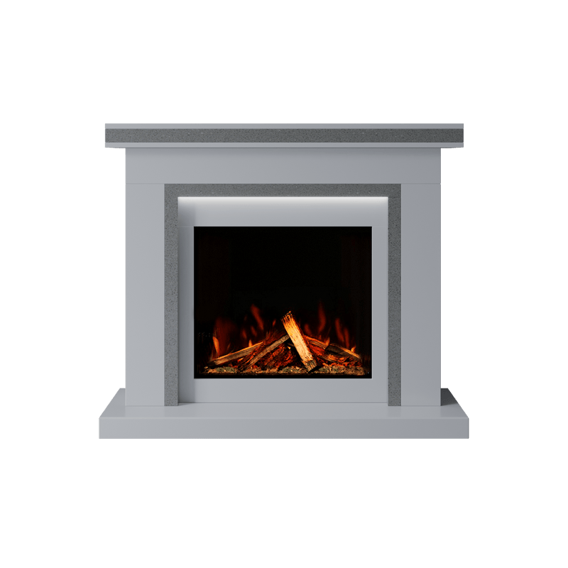 Bespoke Fireplaces Polar White & Grey Sparkle Quartz Aria Marble Suite 700 S
