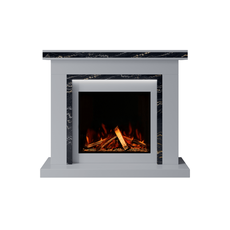 Bespoke Fireplaces Polar White & Titanium Gold Aria Marble Suite 700 S