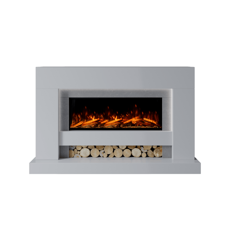 Bespoke Fireplaces Polar White & Italian Grey Aspen Marble Suite 1000 S