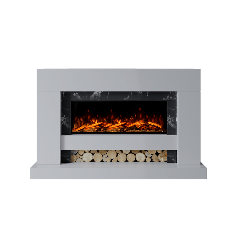 Bespoke Fireplaces Polar White & Titanium Galaxy Aspen Marble Suite 1000 S