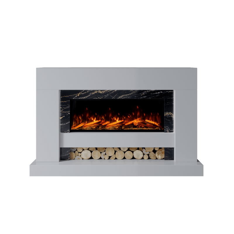 Bespoke Fireplaces Polar White & Titanium Gold Aspen Marble Suite 1000 S