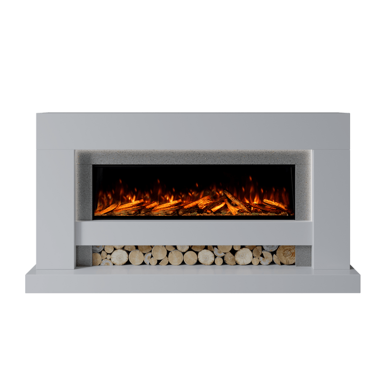 Bespoke Fireplaces Polar White & Grey Sparkle Quartz Aspen Marble Suite 1300 S