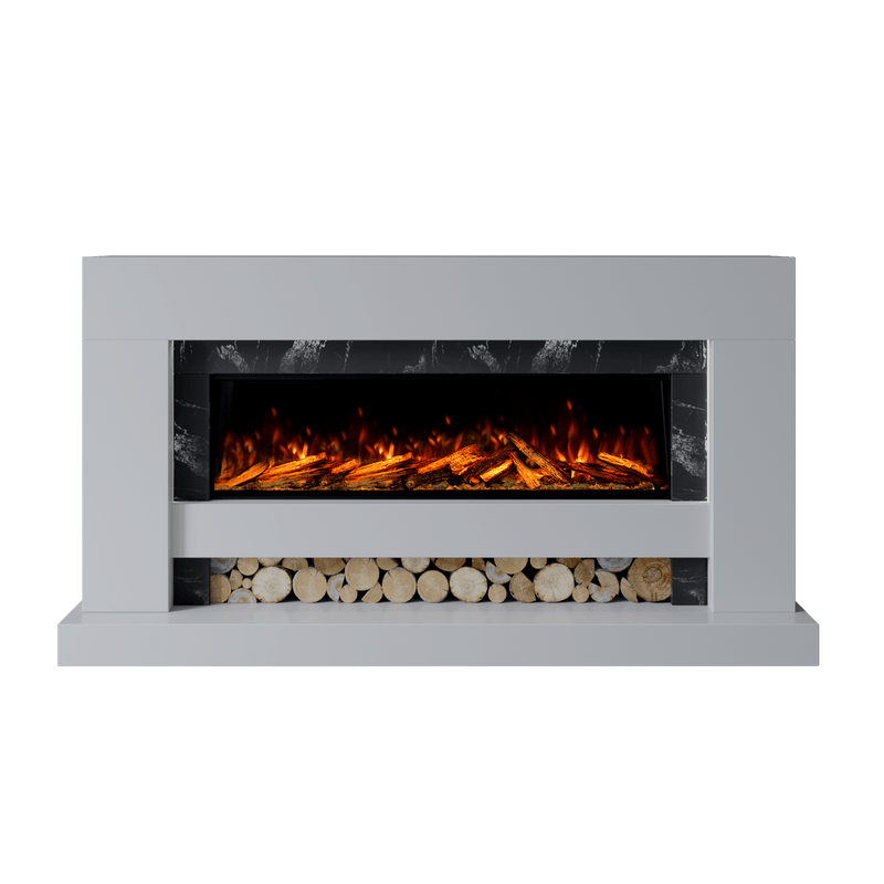 Bespoke Fireplaces Polar White & Titanium Galaxy Aspen Marble Suite 1300 S