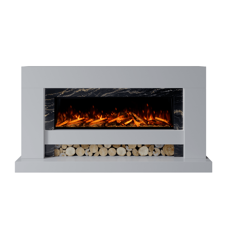 Bespoke Fireplaces Polar White & Titanium Gold Aspen Marble Suite 1300 S