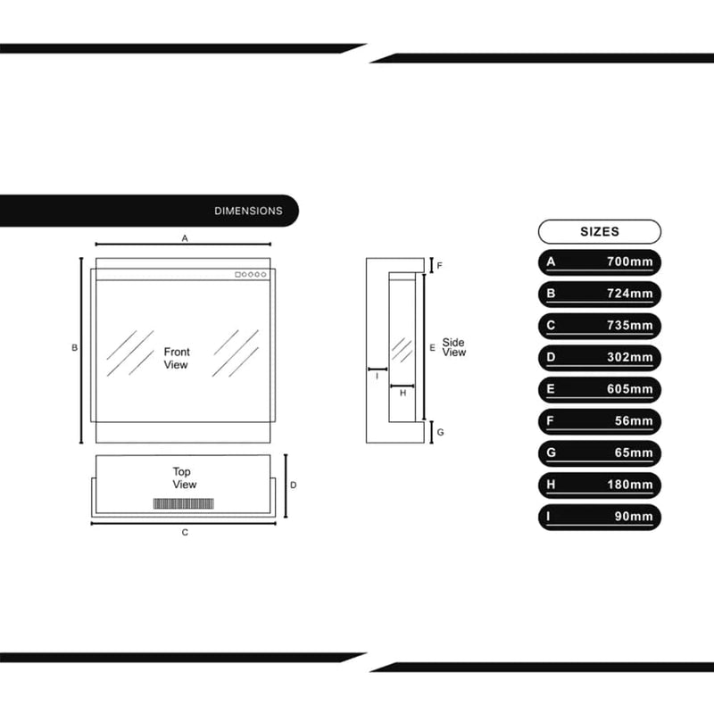 Bespoke Fireplaces Bespoke Panoramic 3DP 700