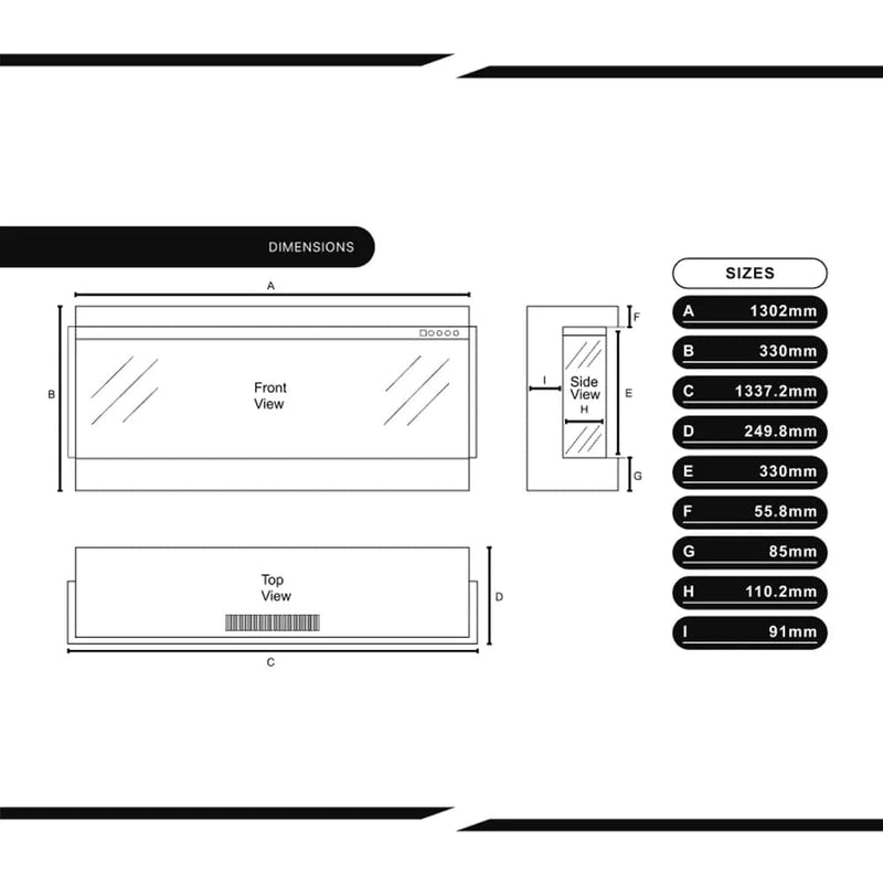 Bespoke Fireplaces Bespoke Panoramic S 1300