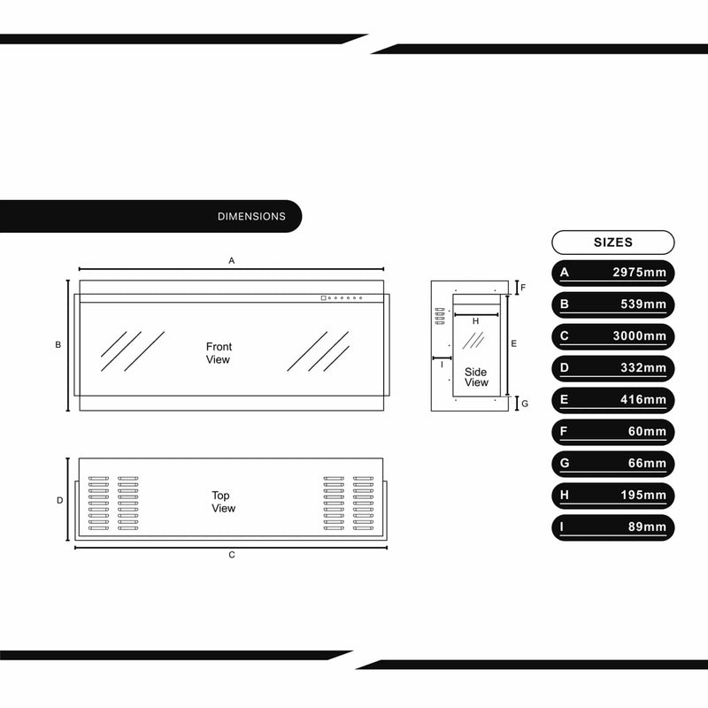 Bespoke Fireplaces Bespoke Panoramic X 3000