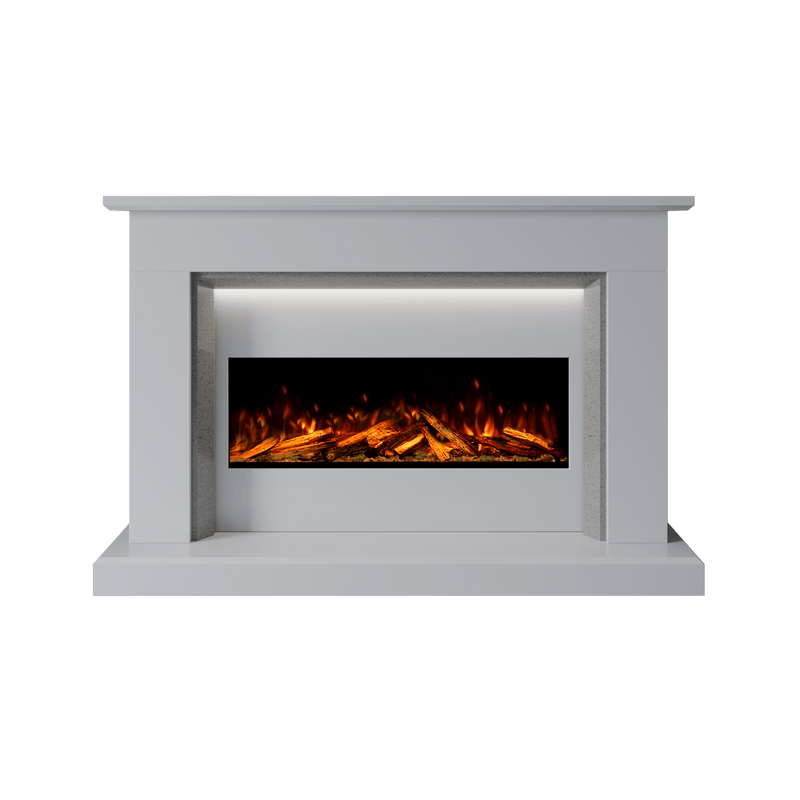 Bespoke Fireplaces Polar White & Grey Sparkle Quartz Costello Marble Suite 1000 S