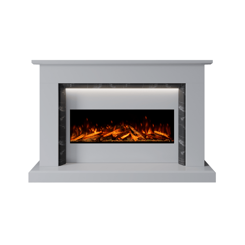Bespoke Fireplaces Polar White & Titanium Galaxy Costello Marble Suite 1000 S