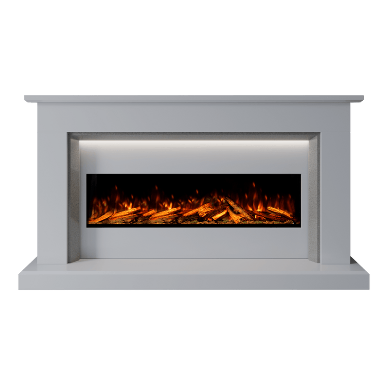 Bespoke Fireplaces Polar White & Grey Sparkle Quartz Costello Marble Suite 1300 S
