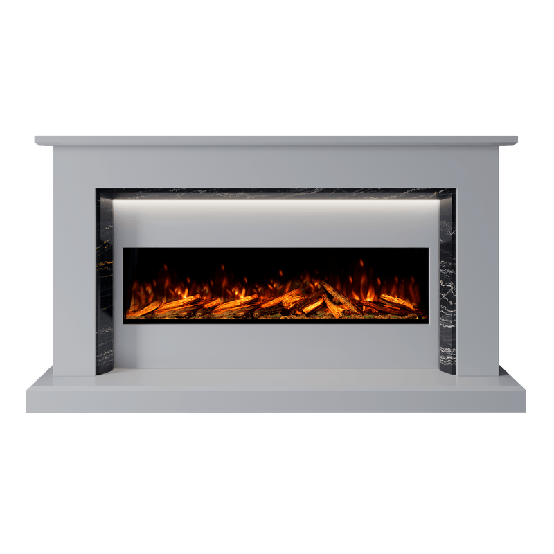 Bespoke Fireplaces Polar White & Titanium Gold Costello Marble Suite 1300 S