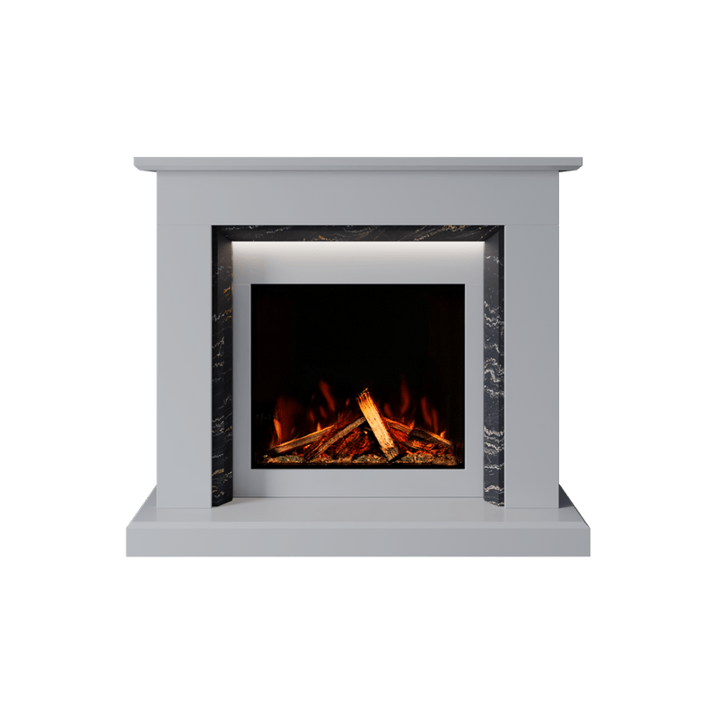 Bespoke Fireplaces Polar White & Titanium Gold Costello Marble Suite 700 S