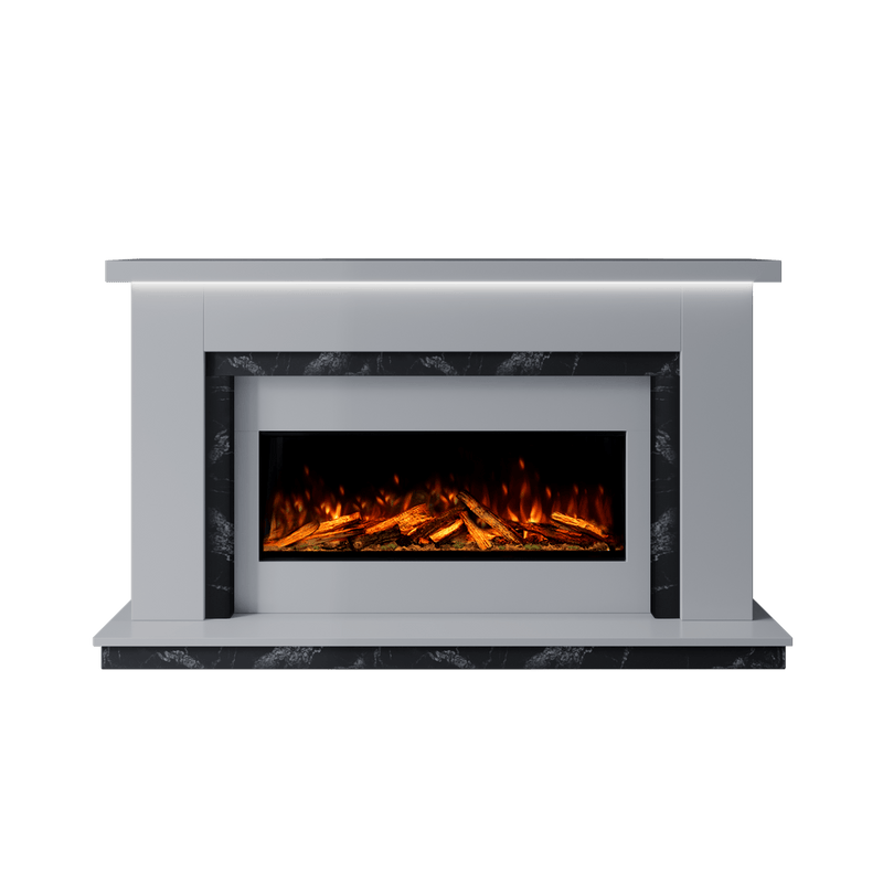 Bespoke Fireplaces Polar White & Titanium Galaxy Isabelle Marble Suite 1000 S