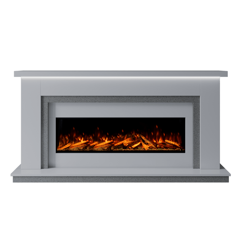 Bespoke Fireplaces Polar White & Grey Sparkle Quartz Isabelle Marble Suite 1300 S
