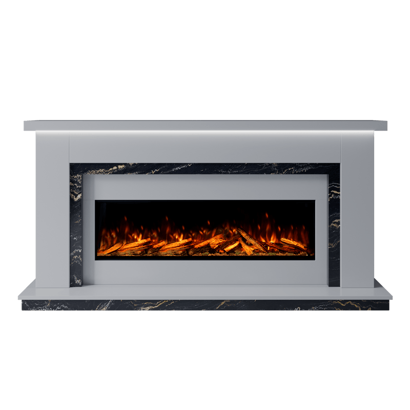Bespoke Fireplaces Polar White & Titanium Gold Isabelle Marble Suite 1300 S