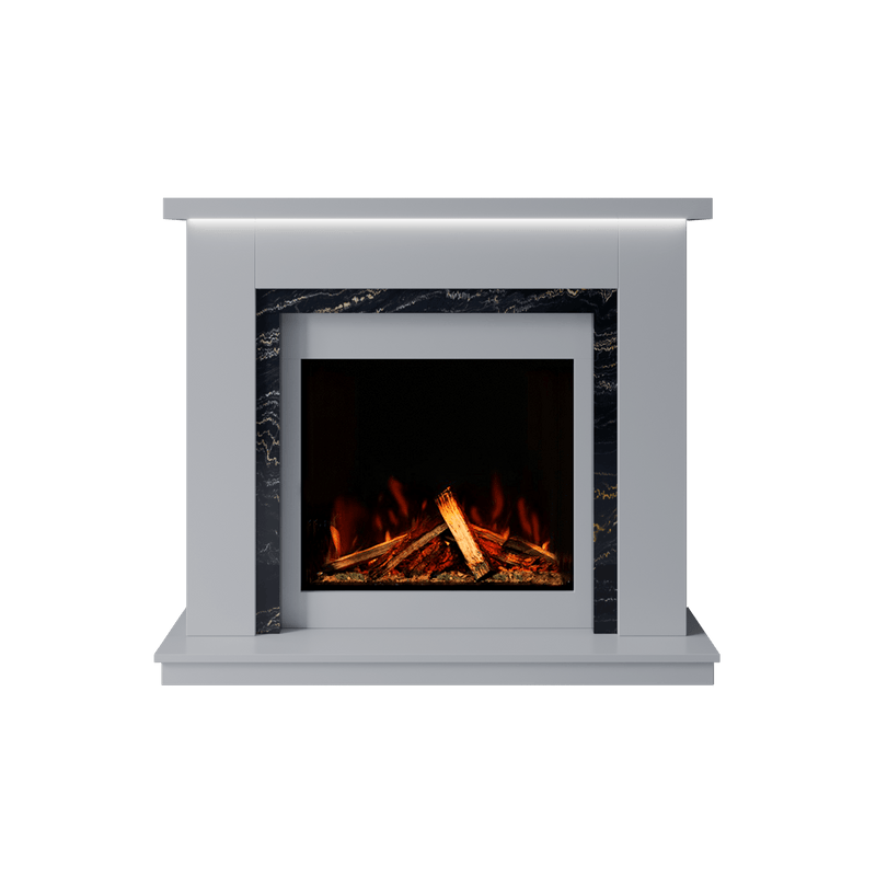 Bespoke Fireplaces Polar White & Titanium Gold Isabelle Marble Suite 700 S