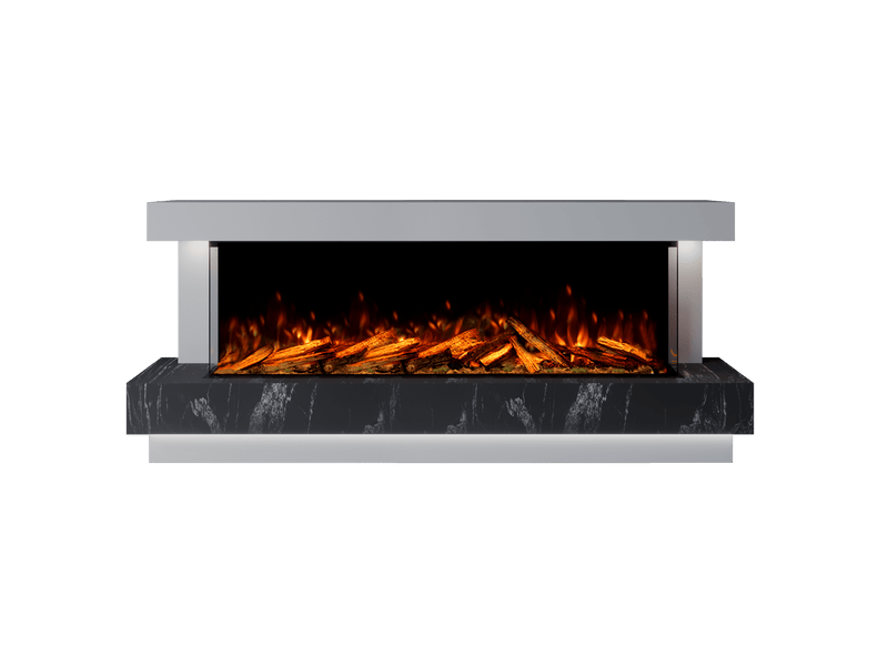 Bespoke Fireplaces Polar White & Titanium Galaxy Lazio Marble Suite 1500 X