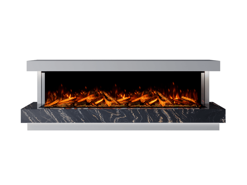 Bespoke Fireplaces Polar White & Titanium Gold Lazio Marble Suite 2000 X