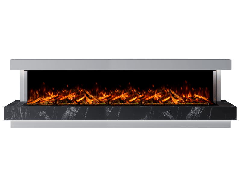 Bespoke Fireplaces Polar White & Titanium Galaxy Lazio Marble Suite 2500 X