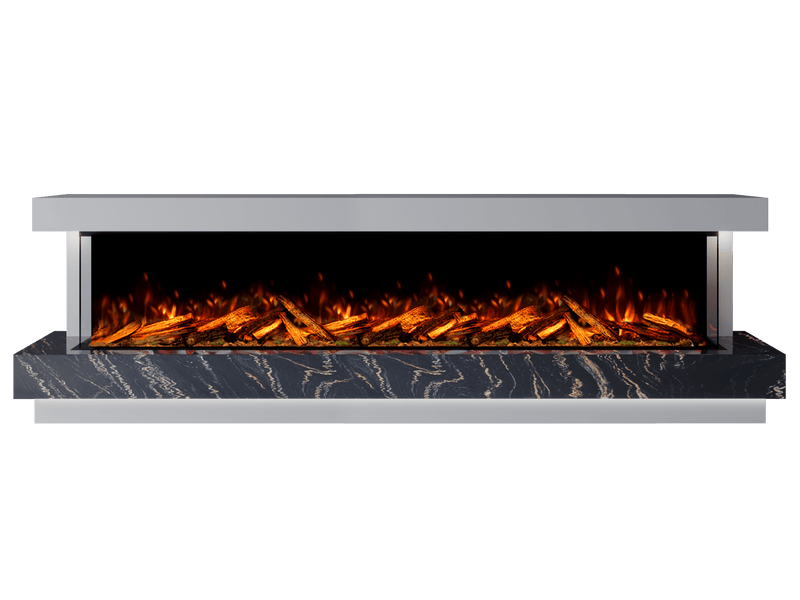 Bespoke Fireplaces Polar White & Titanium Gold Lazio Marble Suite 2500 X