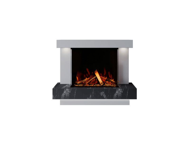 Bespoke Fireplaces Polar White & Titanium Galaxy Lazio Marble Suite 700 3DP