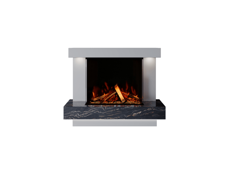 Bespoke Fireplaces Polar White & Titanium Gold Lazio Marble Suite 700 3DP