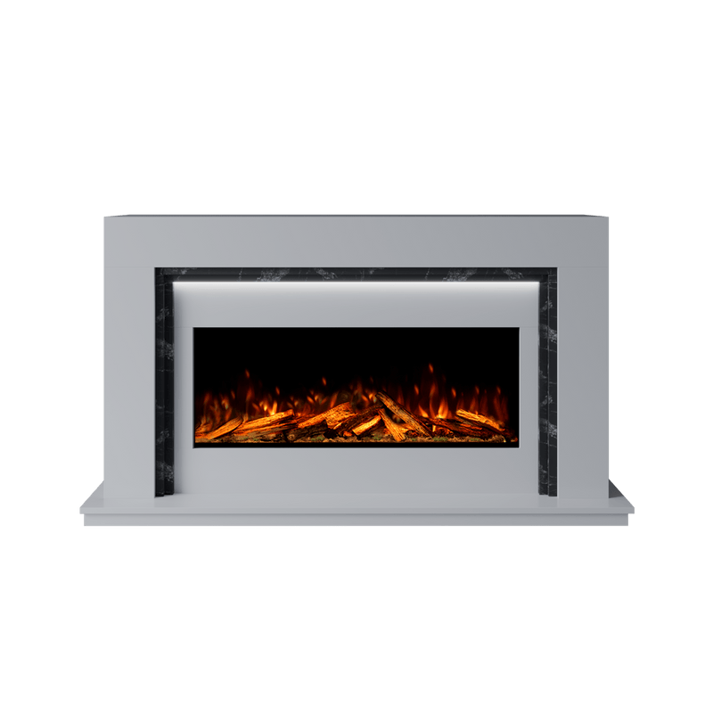 Bespoke Fireplaces Polar White & Titanium Galaxy Madrida Marble Suite 1000 S