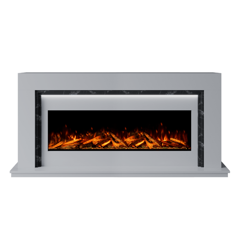 Bespoke Fireplaces Polar White & Titanium Galaxy Madrida Marble Suite 1300 S