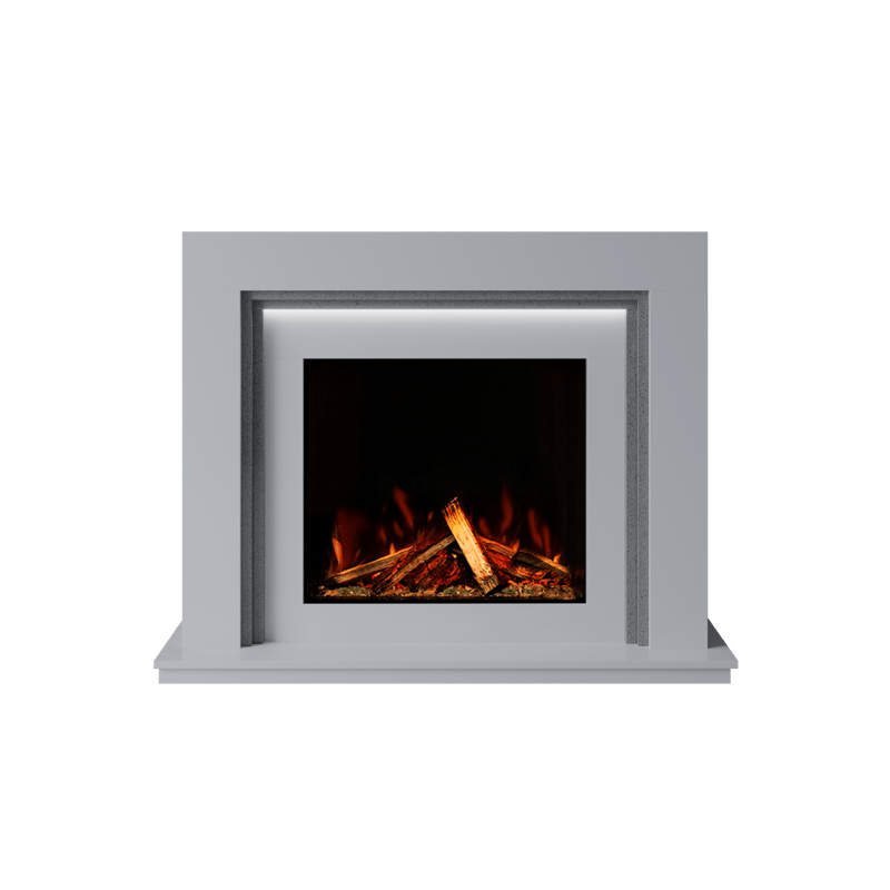Bespoke Fireplaces Polar White & Grey Sparkle Quartz Madrida Marble Suite 700 S