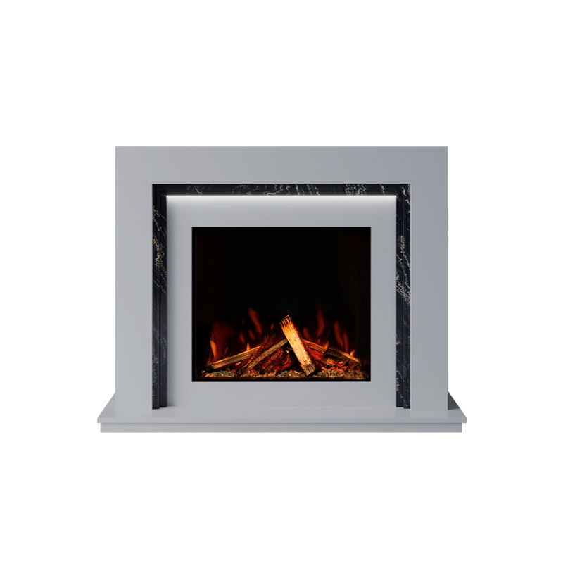 Bespoke Fireplaces Polar White & Titanium Gold Madrida Marble Suite 700 S
